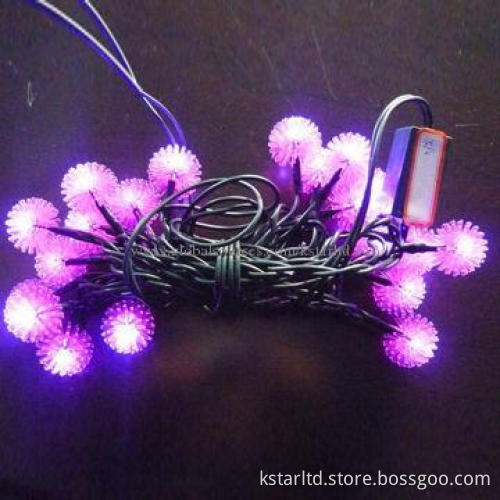 LED String Light with Decoration, Green Wire, 20-piece LED and 10cm Bulb Spacing